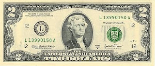 Face of the Series 2003A $2 bill