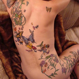 sexy girl butterfly tattoo for back it is full butterfly