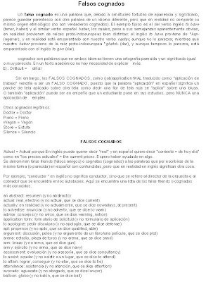 Opiniones de Falso cognado