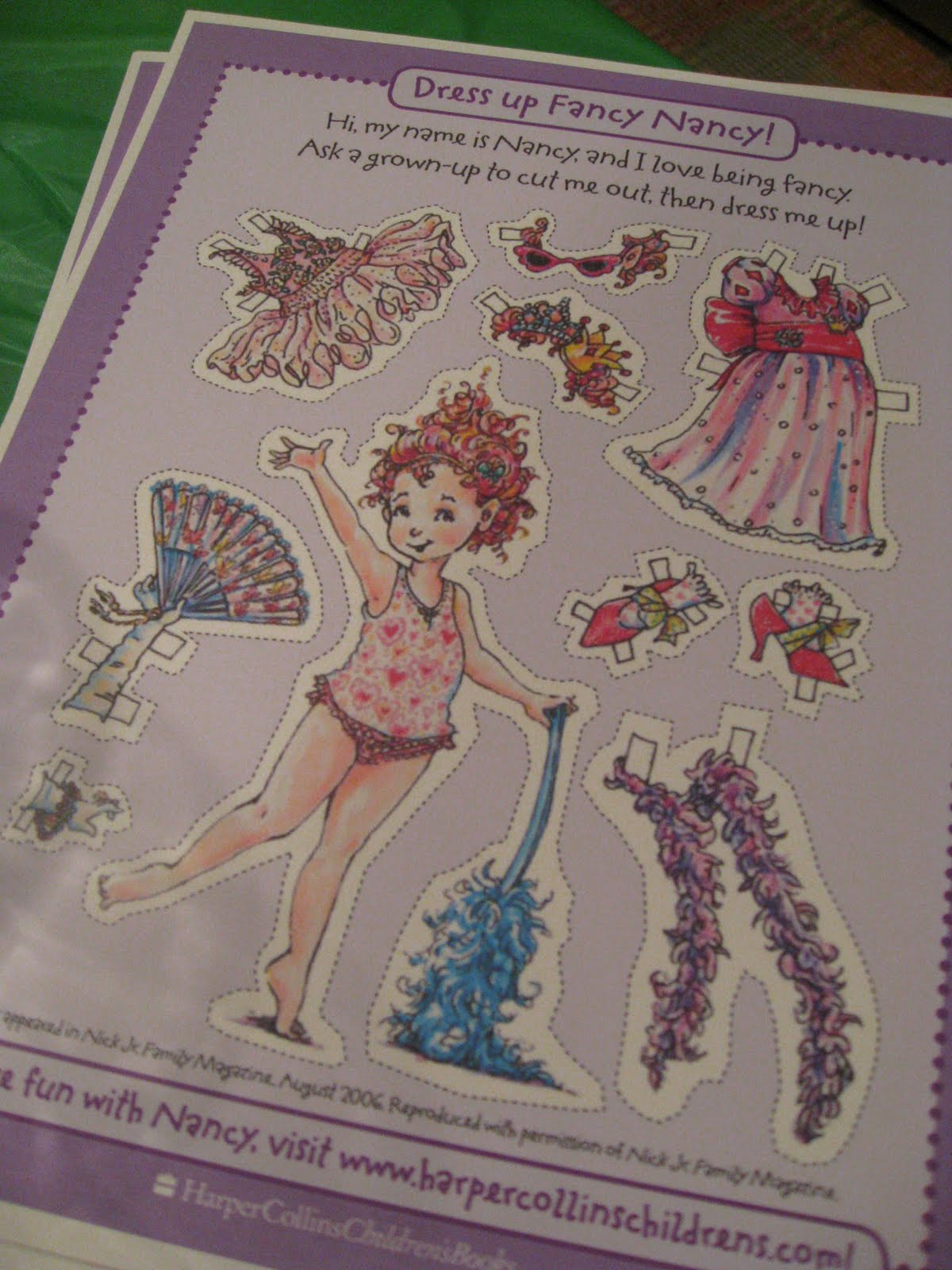 fancy nancy paper dolls