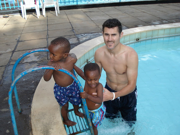 First time seeing a pool for our boys