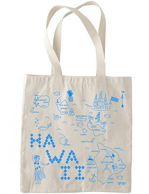 Hawaii map tote far