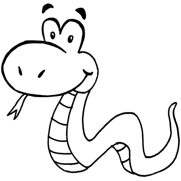 Desenho de cobra animal para colorir para crianças