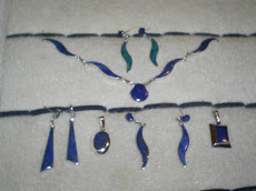 aros  semi collar lapislazuli plata