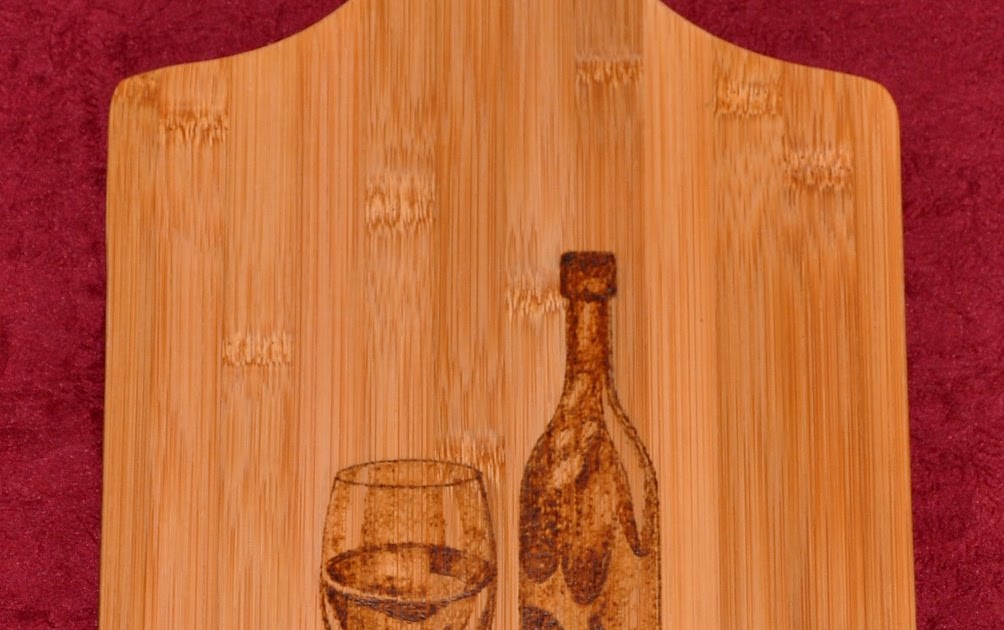 Napier Woodburning Wine and Grapes Cutting Board