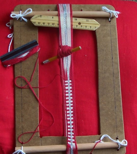 Franco's Fiber Adventure Red Strap on Clipboard Loom
