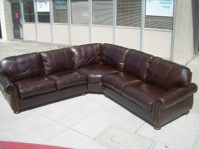  Leather Furniture on Uhuru Furniture   Collectibles  Sold   Thomasville Leather Sectional