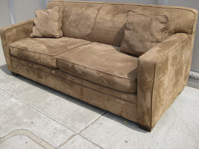 Red Microsuede Couch