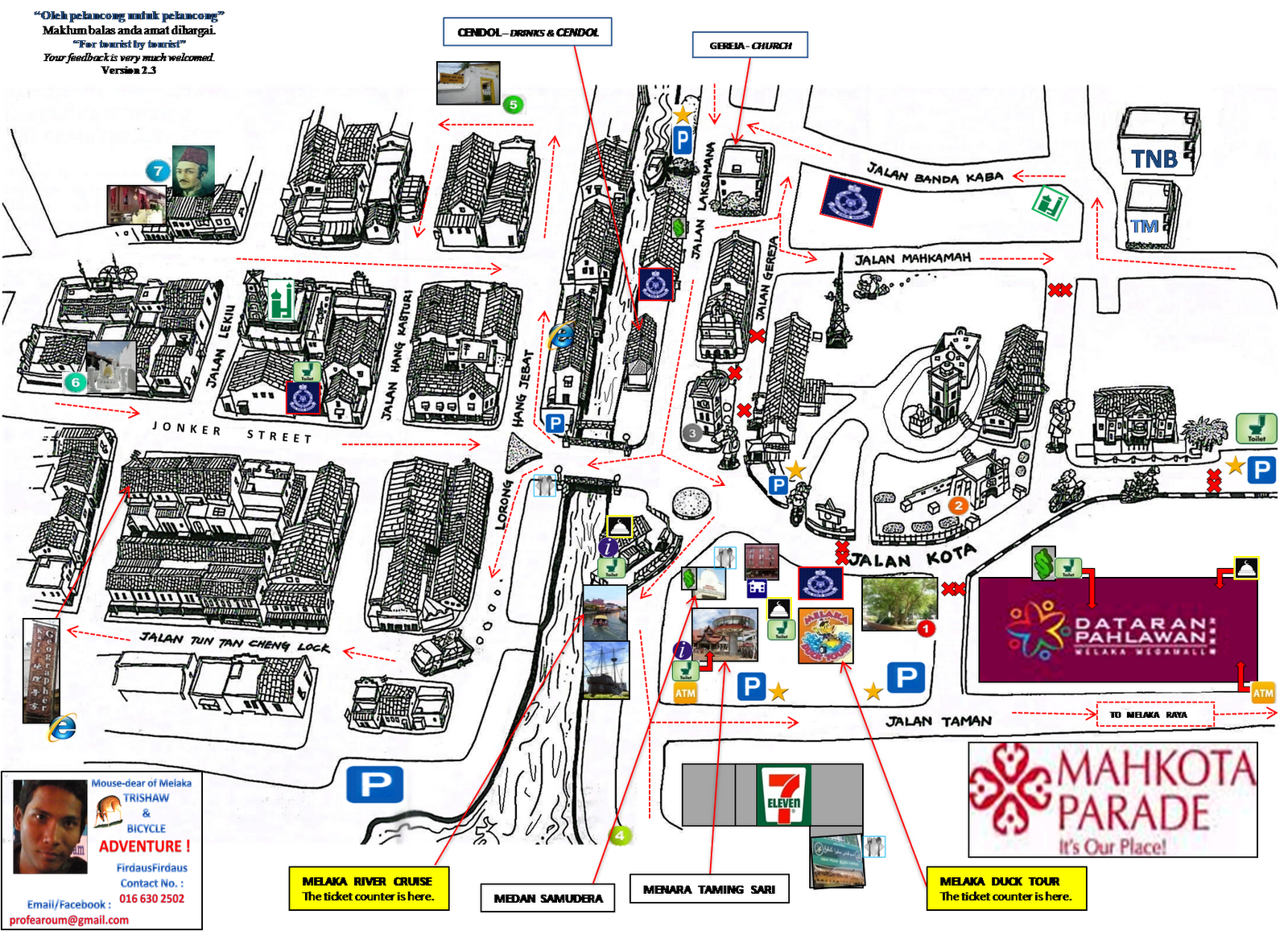 Maps of Essential Locations in Malacca Town This is a map of Malacca