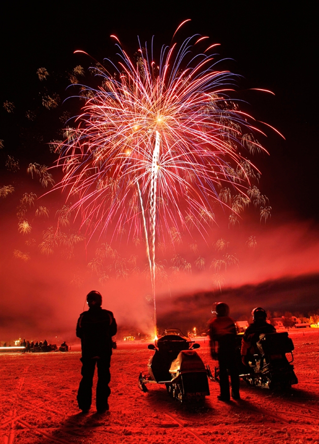 SNODEO FOR SNOWMOBILERS, RANGELEY, MAINE, JAN 2223, 2011 fireworks