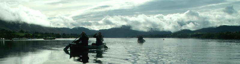 Canoeing on Ullswater, Lake District, Cumbria