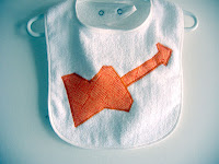 funky electric quitar applique baby bib