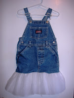 denim overall white tutu 3t girl