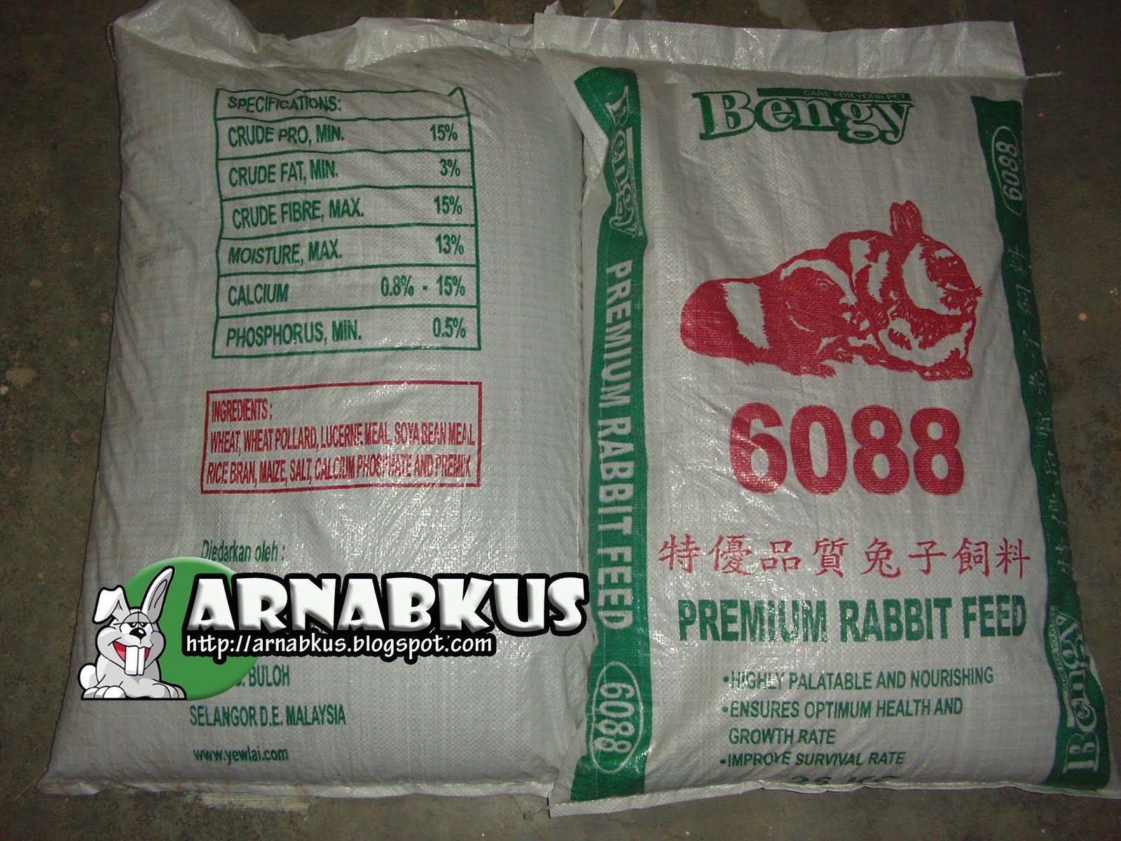 arnabkus shop Rabbit Feed BENGY 6088 25kg