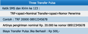 CARA transfer PULSA 3 - three