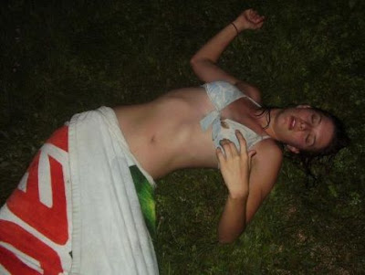 drunk womens sleep in yard