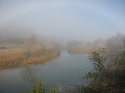 rainbow and mist over Wallace Creek, November 2008