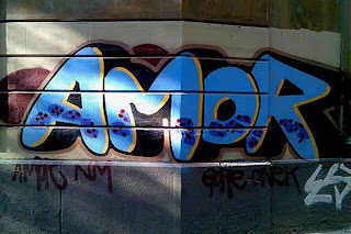Graffiti Alphabet Bubble with AMOR Word
