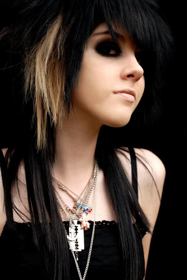 Ebony emo long hair sensual
