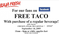 Free Taco at Baja Fresh