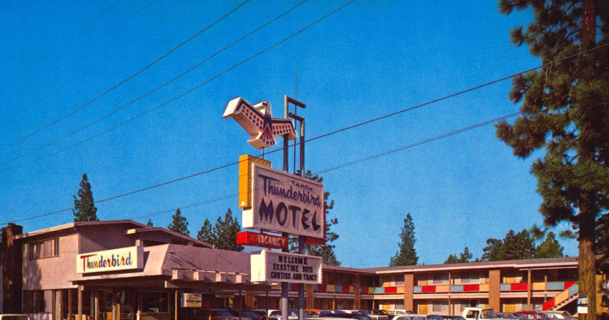 Vintage Chrome Postcards Tahoe Thunderbird Motel