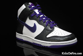 nike dunk high purple white