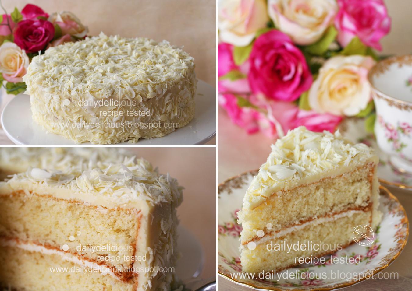 dailydelicious Rose water and white chocolate gateau For the white