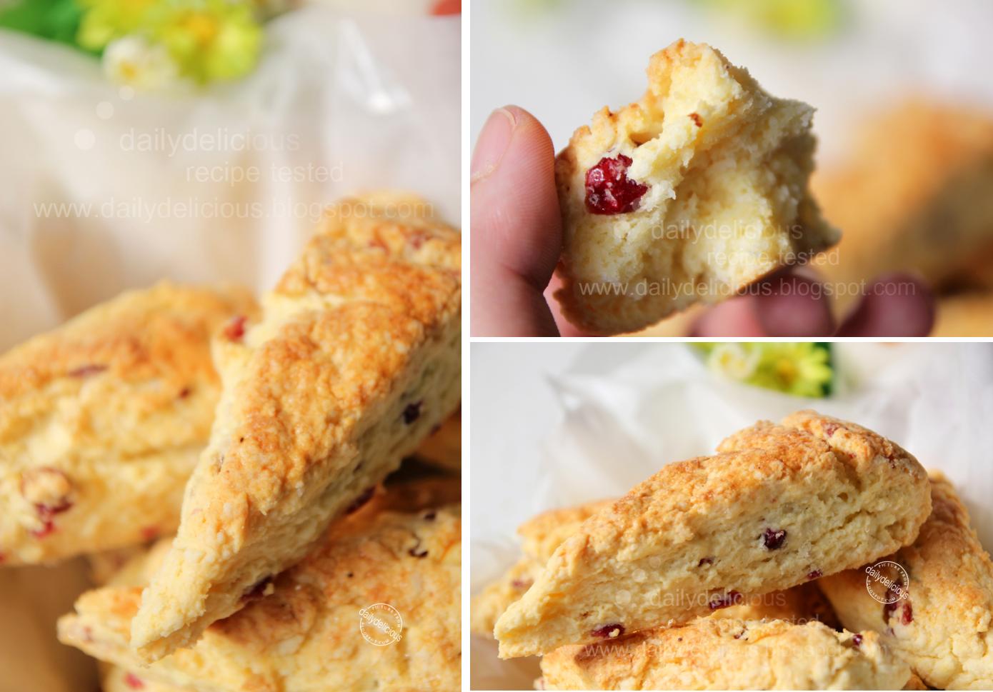 dailydelicious Cranberry Crème Fraîche Biscuits Soft, flaky and very