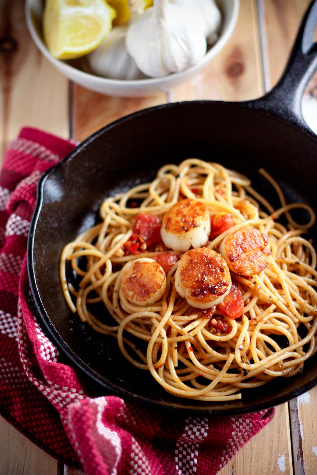 Kitchen notes Pan fried Scallop with pasta