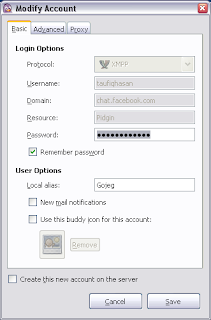 How To : Setup Facebook Chat in Pidgin with Jabber/XMPP