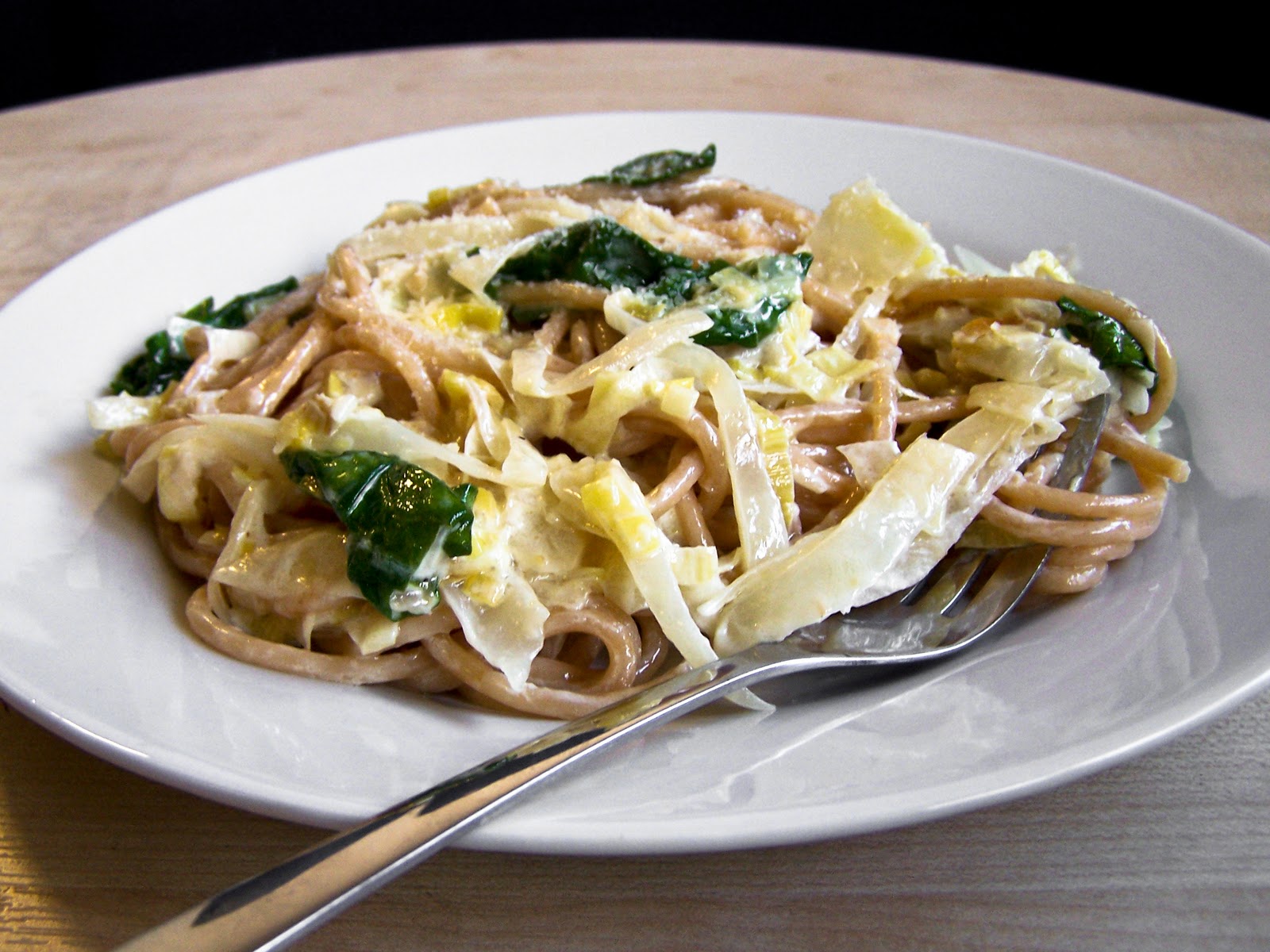 KitchenLab Cabbage and Leeks in Lemon Cream Sauce with Pulse Spaghetti