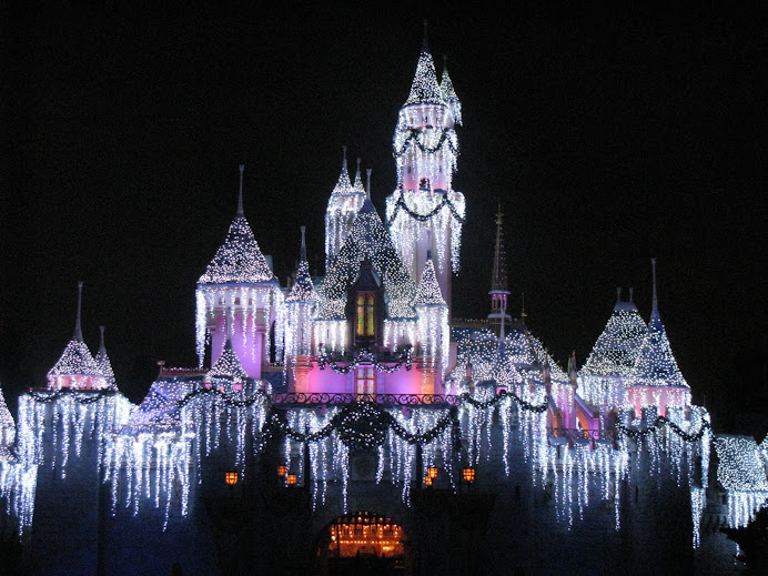 Disneyland Castle at Christmas time