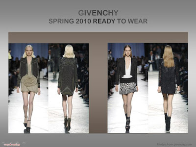 Givenchy Spring 2010 Ready To Wear long back jacket draped dress belt
