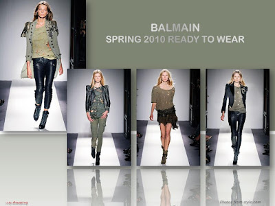 Balmain Spring 2010 Ready To Wear military coat leather jacket skirt legging pants