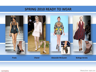 Spring 2010 Ready To Wear shoes booties sandals Prada Chanel Alexander McQueen Bottega Veneta