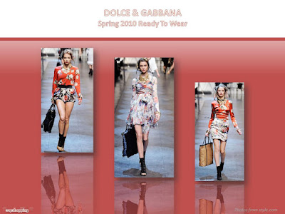 Dolce & Gabbana Spring 2010 Ready To Wear floral roses silk dress, silk shorts