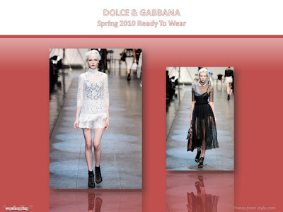 Dolce & Gabbana Spring 2010 Ready To Wear lace dress and tulle dress