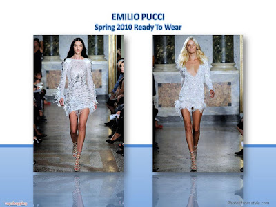 Emilio Pucci Spring 2010 Ready To Wear white fringe sequins mini-dress
