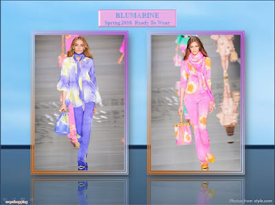 Blumarine Spring 2010 Ready To Wear tie-dye top and pants