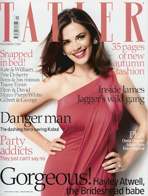 The actress Hayley Atwell looking good on the November issue of Tatler 