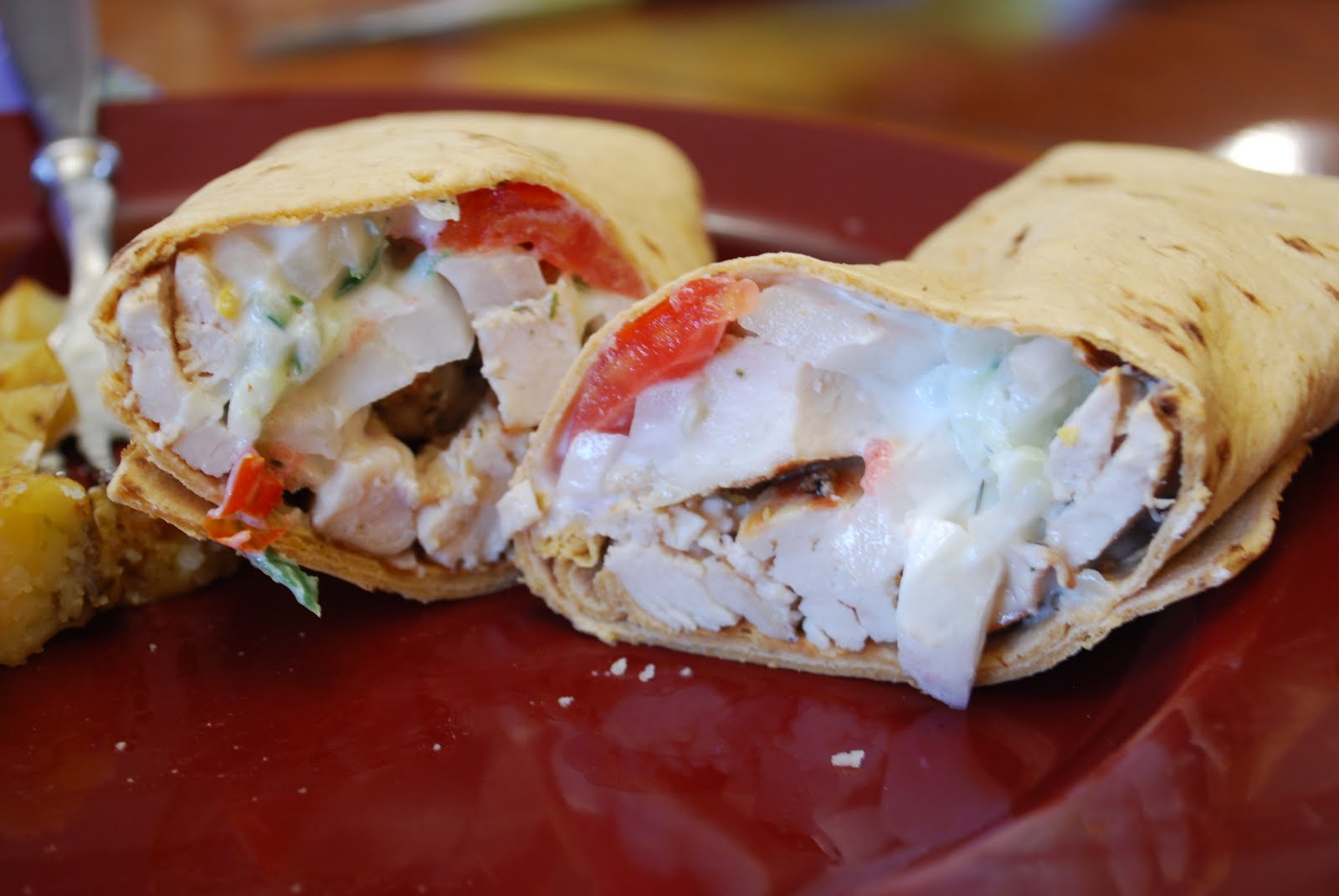 "Pointless" Meals Greek Chicken Wraps with Tzatziki Sauce