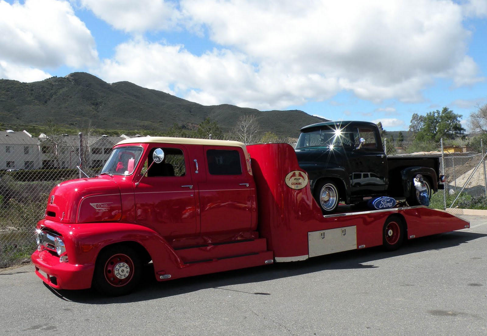 Just A Car Guy King cab 1950's COE Ford hauler from the Temecula Rod Run