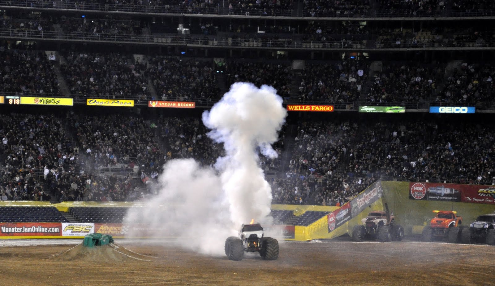 Just A Car Guy Only one monster truck caught on fire last night, it