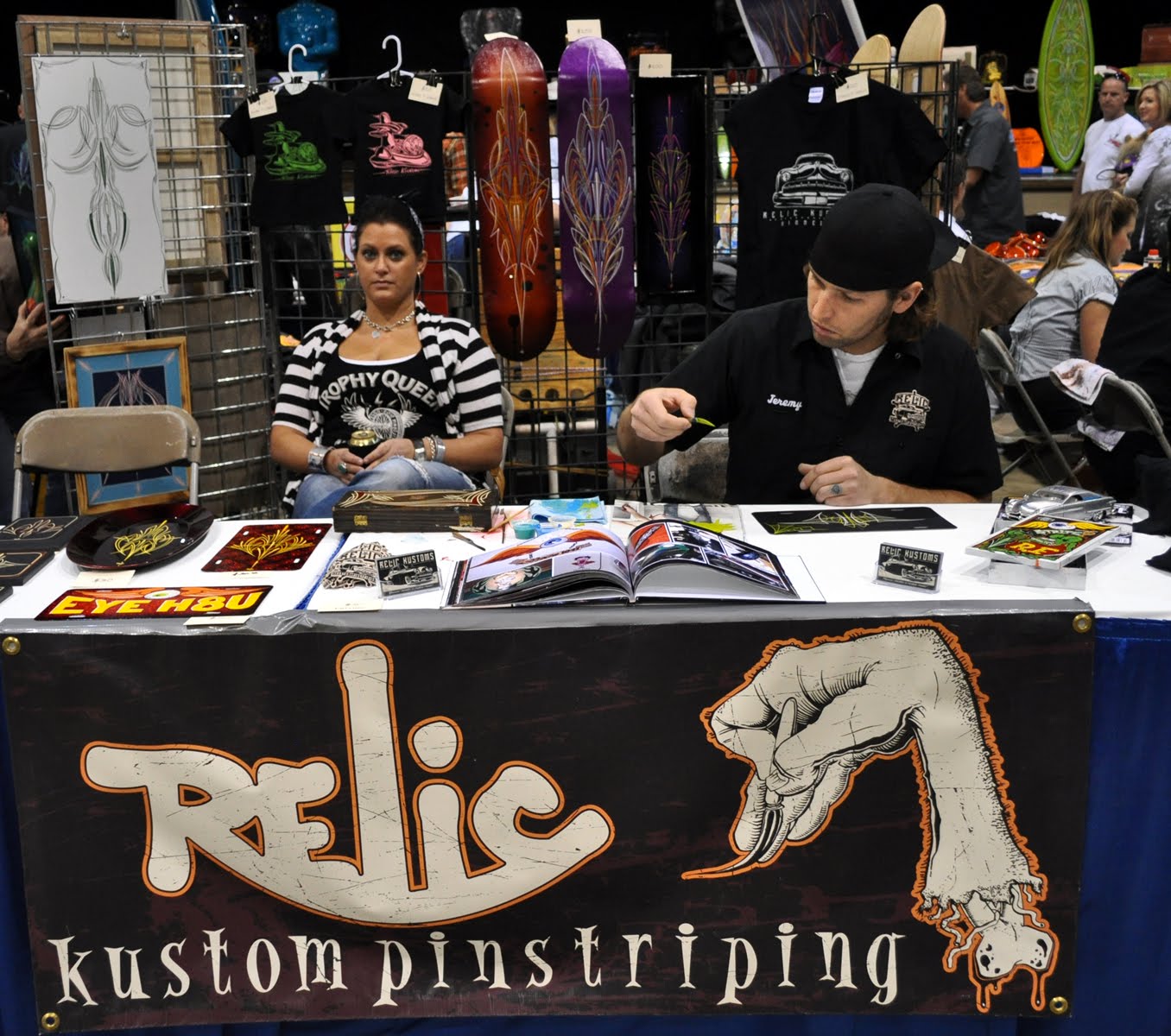 Just A Car Guy The pinstripers at the 2011 GNRS, always worth looking at all the cool art they