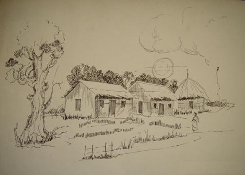 Indian Village Sketch