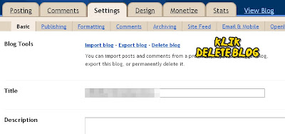 tutorial macamana nak delete blog
