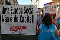 Manifestação em Guimarães, Portugal, contra a flexigurança