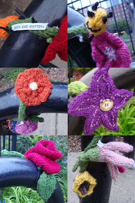 South End Boston knitters street art flowers bike bicycle rack