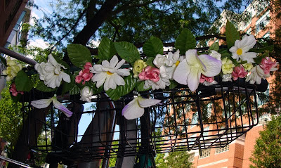 basket flowers bike