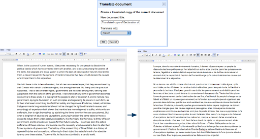 Google Docs añade característicade Traducción